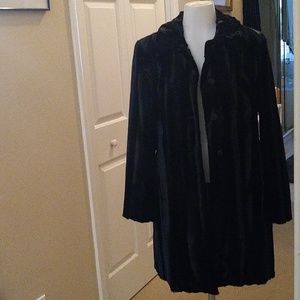 Inc black velvet like coat size medium